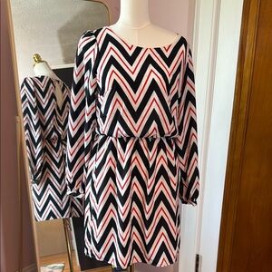 My Michelle Black and White Striped Dress